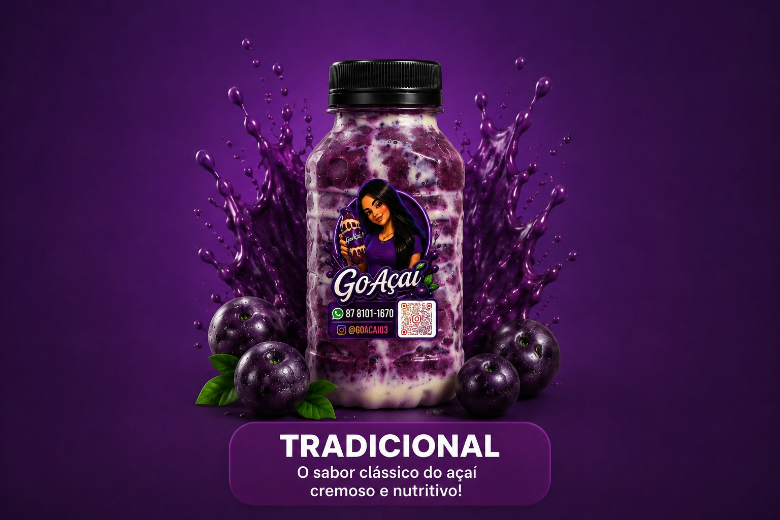 Açaí na garrafa tradicional 400ml