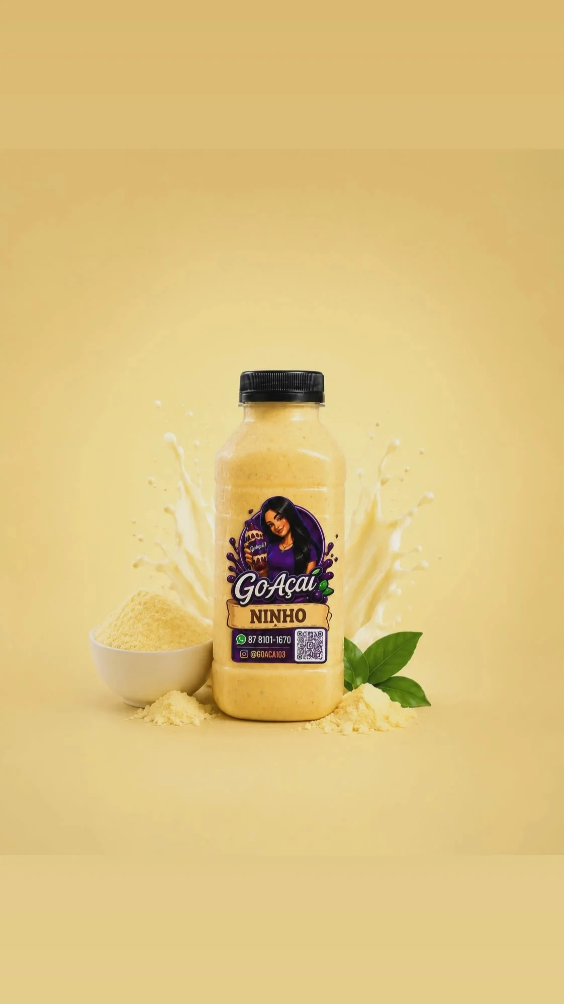 Açaí na garrafa ninho 400ml