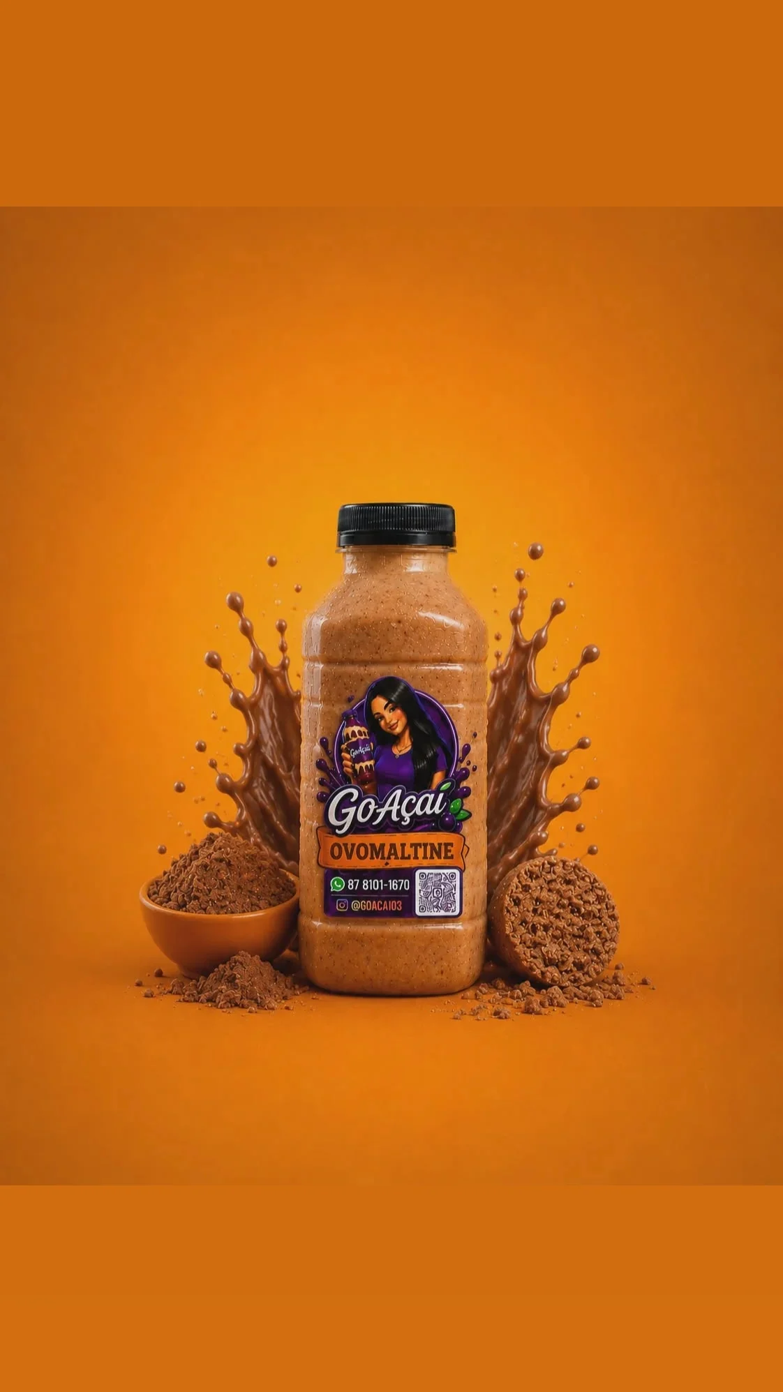 Açaí na garrafa ovomaltine 400ml